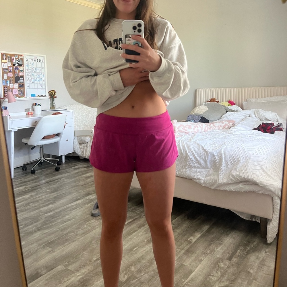 Raspberry Pink Lululemon speed up shorts